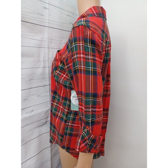 Magellan Outdoors Classic Fit White Red Plaid Button Front Shirt Womens Sz XS - Picture 5 of 10